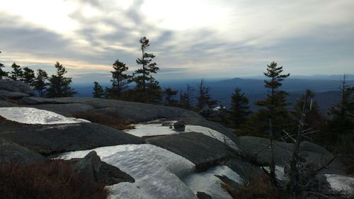 Scenic view of landscape against cloudy sky