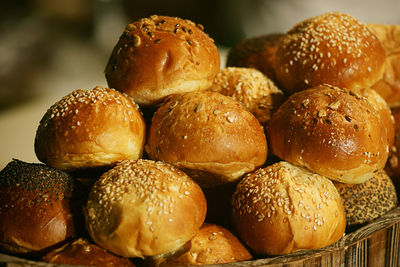 Close-up of bread in container