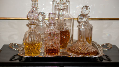 Close-up of glass jar on table