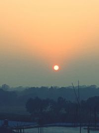 Scenic view of sunset over sea