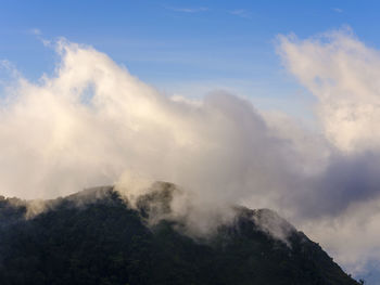 Low angle view of mountains against sky