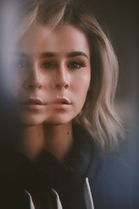 Close-up portrait of a young woman