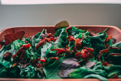 Close-up of vegetables in bowl on table