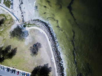 High angle view of beach