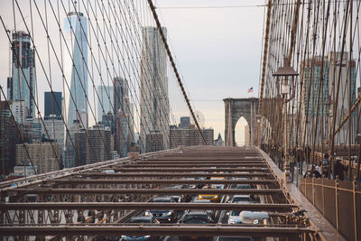 High angle view of brooklyn bridge