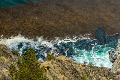 Aerial view of sea against sky