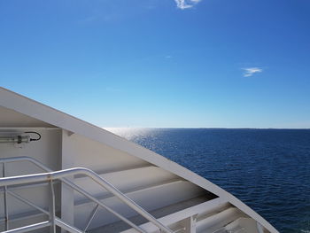 Cropped image of boat in sea