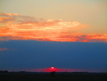 Scenic view of dramatic sky during sunset