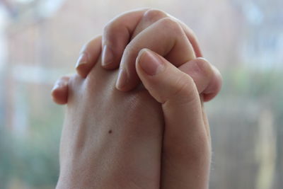 Close-up of baby hand