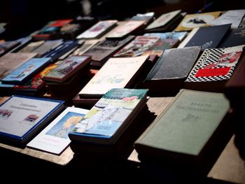 Close-up of books on book