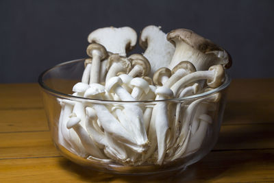 Close-up of mushrooms in bowl