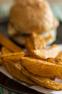 Close-up of potato on plate