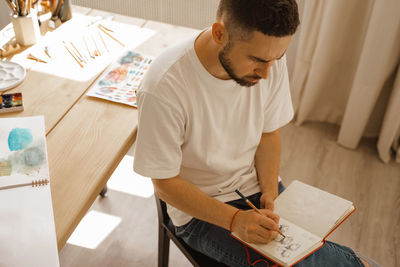 Man working at home