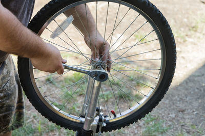 Man riding bicycle