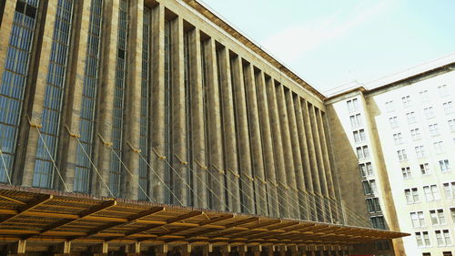 Low angle view of modern building against sky