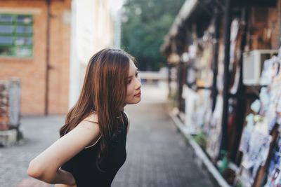 Woman looking at camera