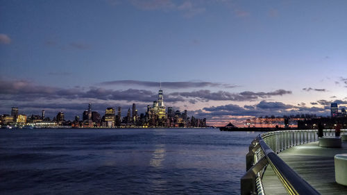 View of buildings against sky during sunset