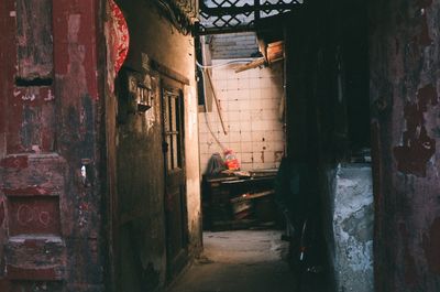 Narrow alley amidst old building