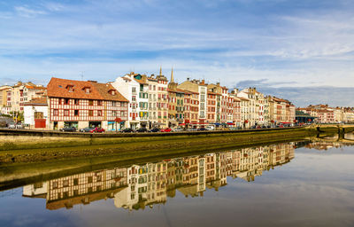 Reflection of buildings in city