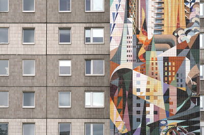 Digital composite image of modern buildings in city