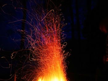 Firework display at night