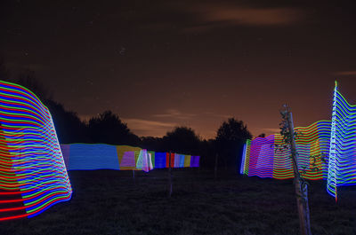 Illuminated multi colored sky at night