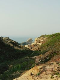 Scenic view of landscape against clear sky