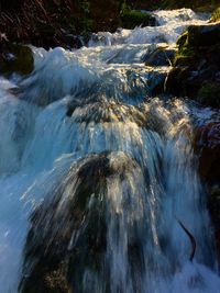 Scenic view of waterfall
