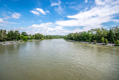 Scenic view of river against sky