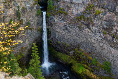 Scenic view of waterfall