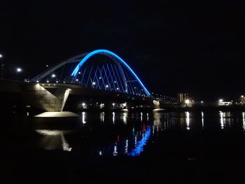 View of illuminated city at night