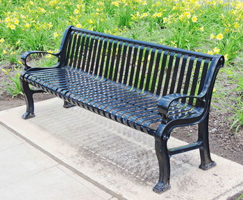 Empty bench in park