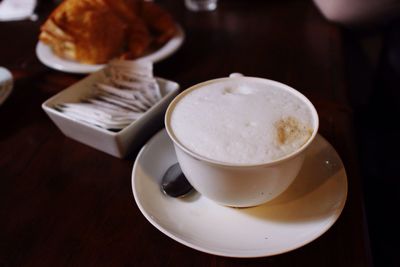 Close-up of coffee on table