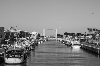 Boats in harbor