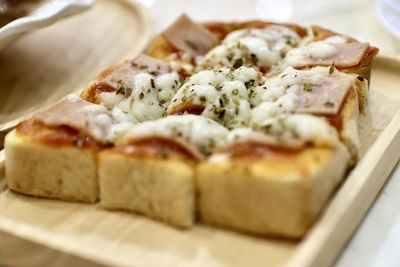 Close-up of pizza in plate