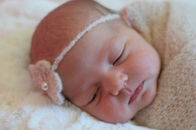 Close-up of baby sleeping