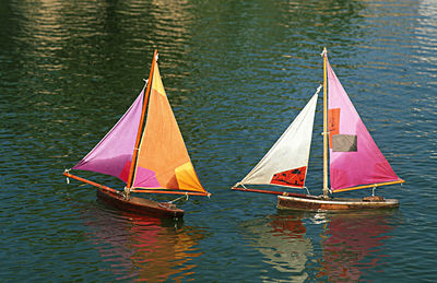 Boat sailing in sea