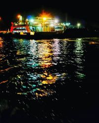 Illuminated buildings at night