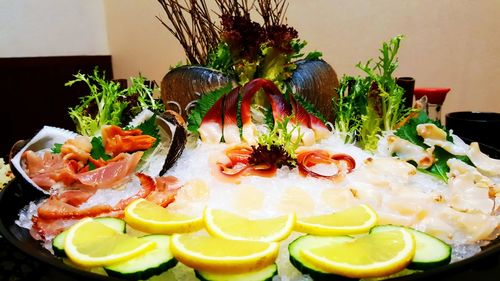 Close-up of food on table