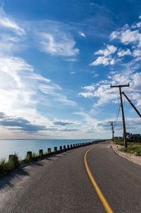 Road by sea against sky