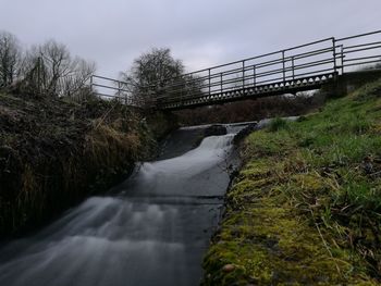 Bridge over river against sky