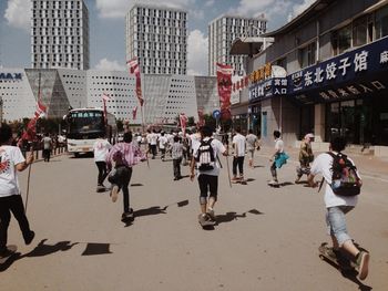 Crowd in city