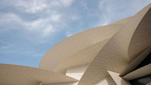 Low angle view of modern building against sky