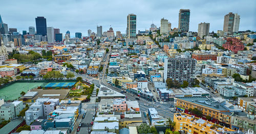 High angle view of cityscape