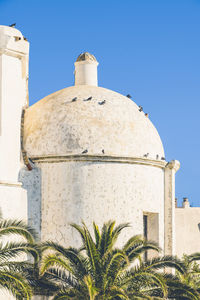 Low angle view of castle against clear sky