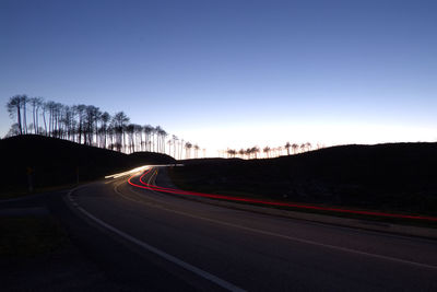 Light trails on highway at night