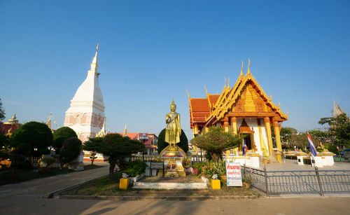 View of temple building against clear sky