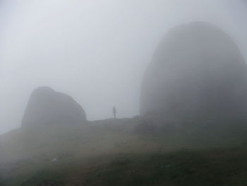 Scenic view of land against sky