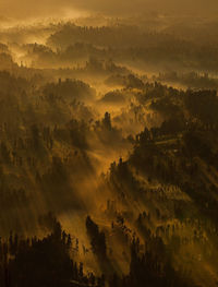 Scenic view of landscape against sky during sunset