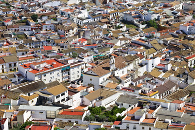 High angle view of townscape